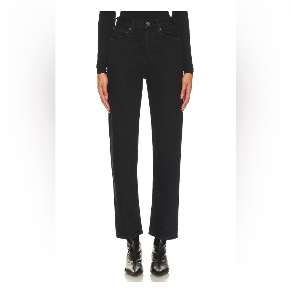 Agolde 90s pinch high rise straight in black